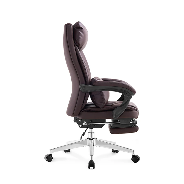 Pu Leather Executive Office Chair Vintage luxury Executive Leather Swivel Chairs with Footrest office desk and chair set