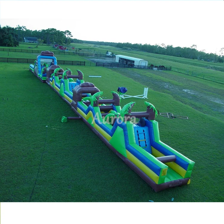 Giant party rental equipment blow up kids bounce house juegos inflables wipeout inflatable plam tree obsatcle course for pool