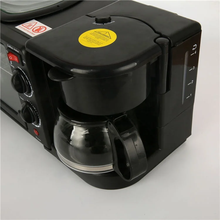 Breakfast Maker Sandwich Machine Egg Frying Pan Meat Roaster Make Coffee 3 In 1 Multifunction Breakfast Machine
