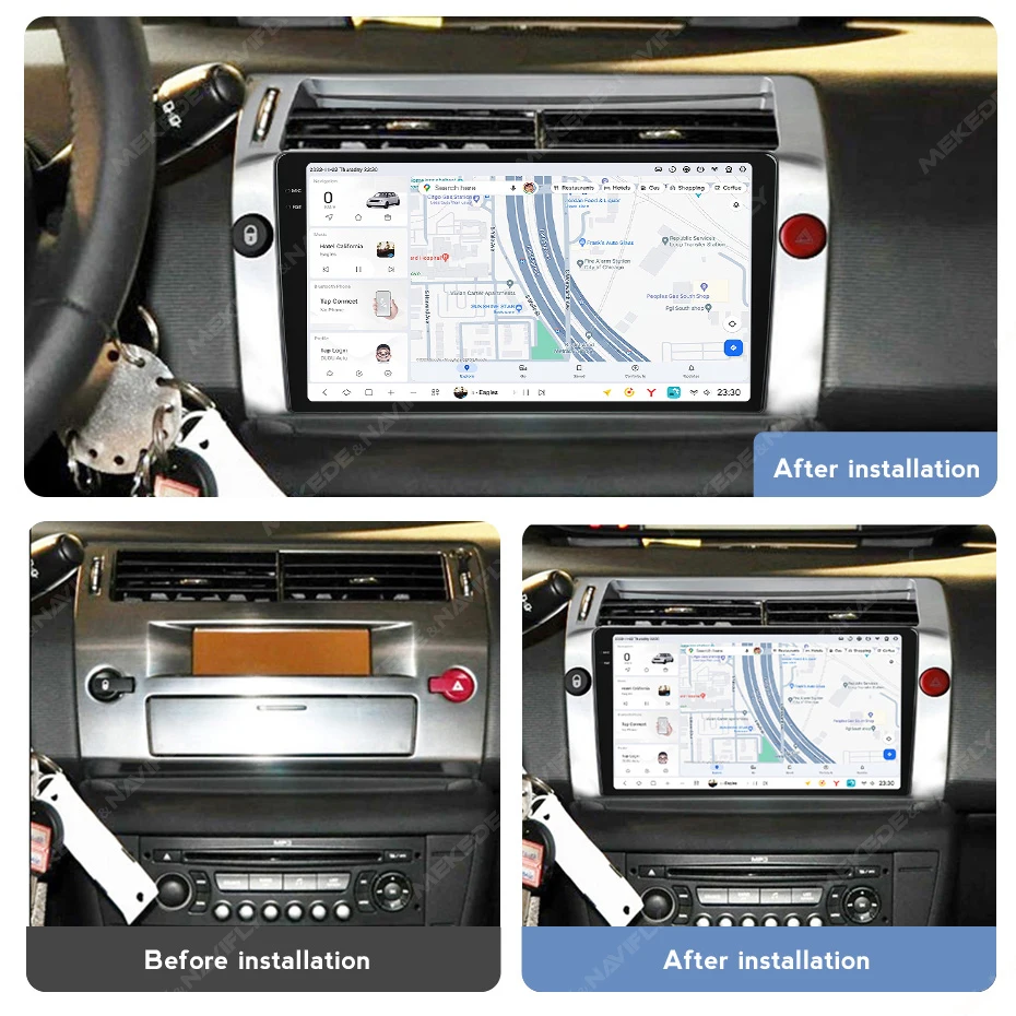 MEKEDE DUDU7 Android 13 2k screen 8core 4G LTE 12+512GB car stereo radio car-play auto For Citroen C4 2004-2014