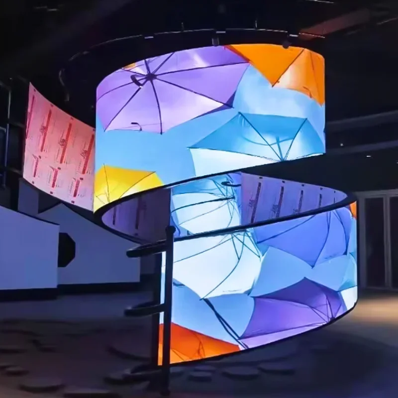 Screen Soft Module Panel Advertising Indoor Flexible Full Color Price Custom P3 P5 P4 P2.5 P6 Curved Board SMD Small LED Display