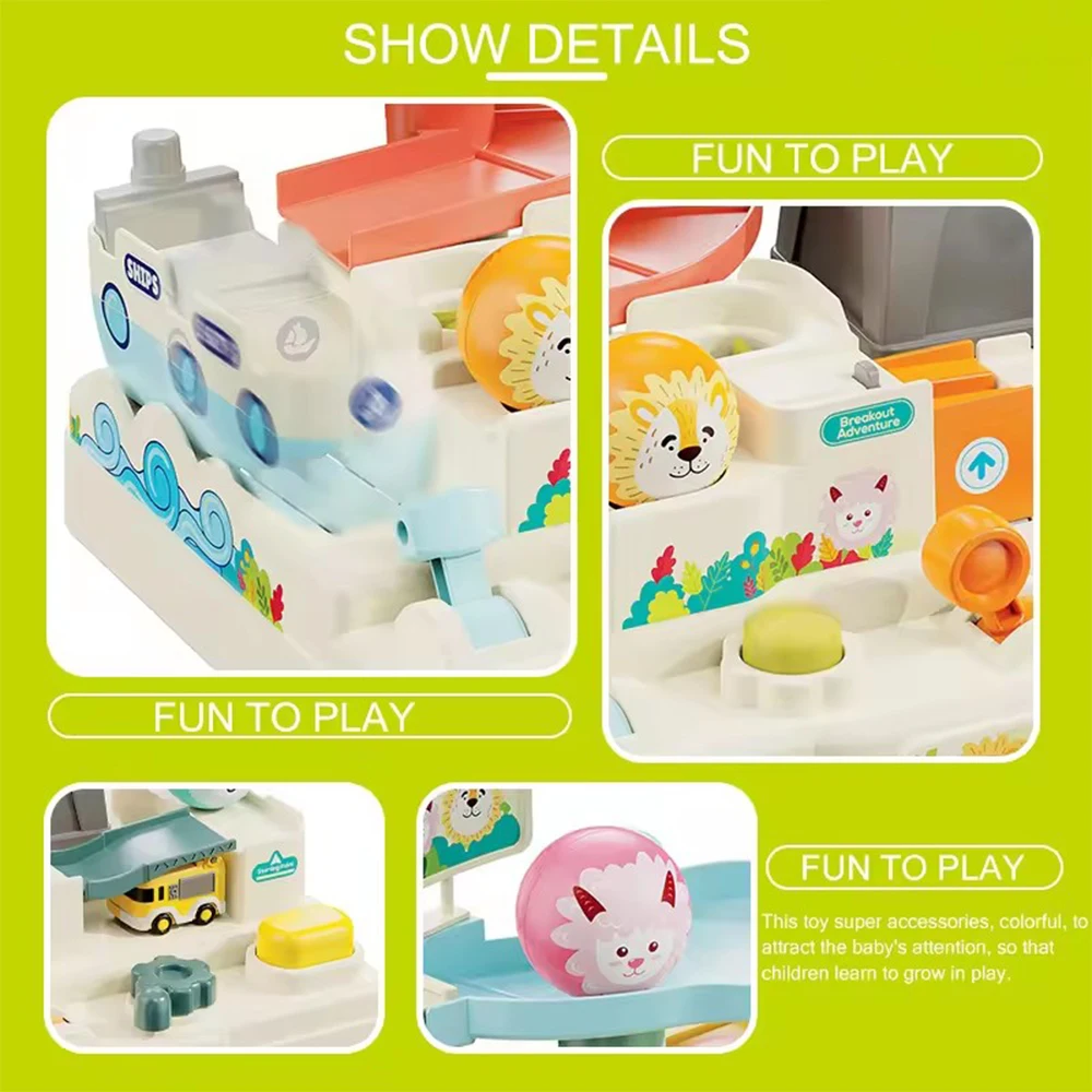 2024 trend toys Slide Ball Big Adventure Toy with sound and light Multilayer Spinning Track Toy Slot Ball Game for Kids