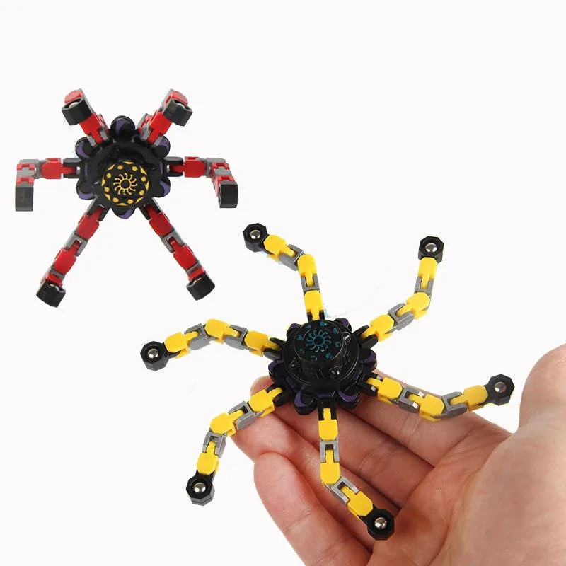Novelty Fidget Spinner Diy Deformable Stress Relief Toy Fingertip Spin Top Antistress Mechanical Chain Gyroscope Toy For Kids