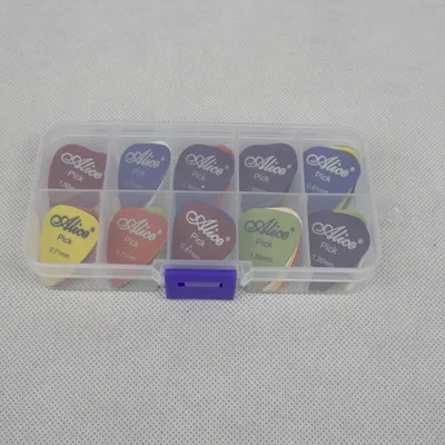 Factory Wholesale Alice 24pcs/box packaging guitar picks mixed thickness custom guitar picks
