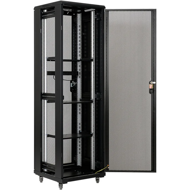 42U 19' SPCC/Cold Rolled Steel Server Rack Cabinet with Glass Door Standard Network Cabinet for Telecommunication