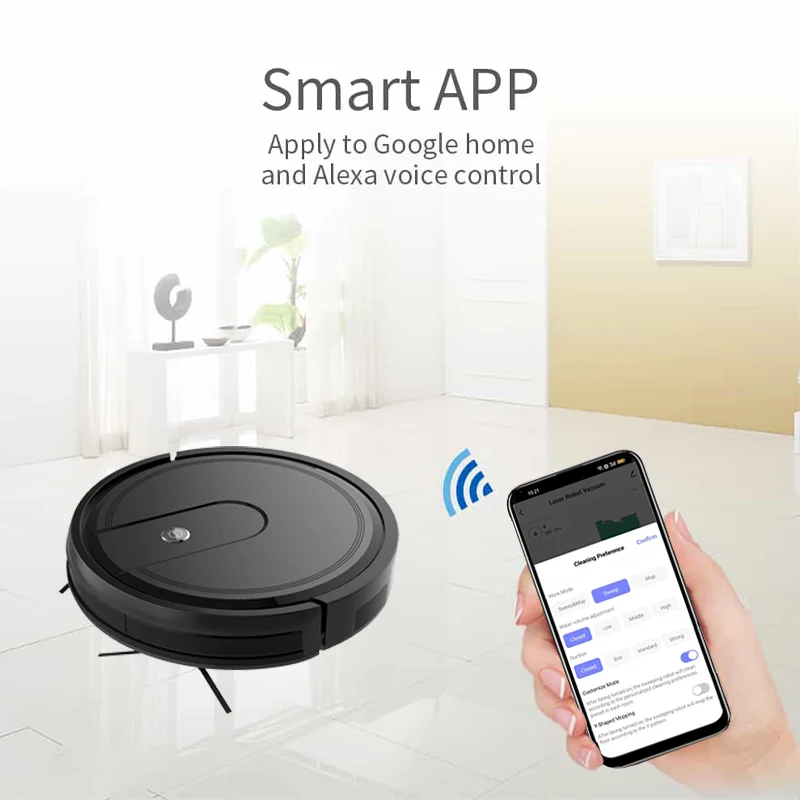 Wet Dry Robot Vacuum Cleaner With Auto Recharging Function and Mobile Phone Control Robot Aspirador For Floor Care