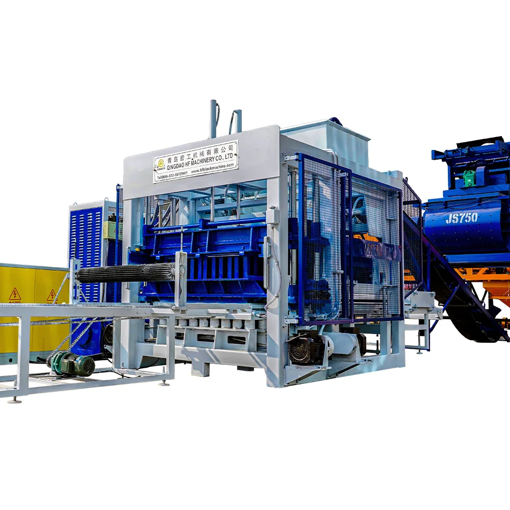 Fully Automatic Big Model Qt 12 15 Brick Block Making Machine in Ghana Concrete Engine Oil Interlocking Bricks Machine 12500kg