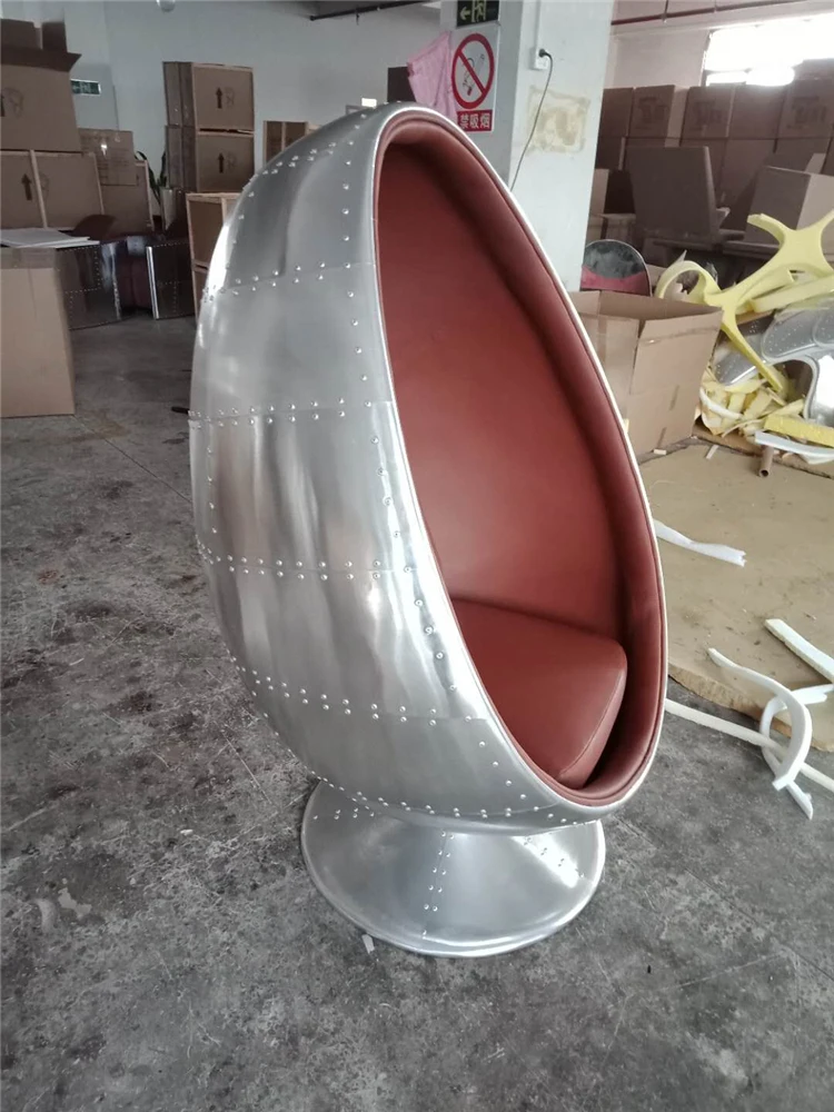 
China Manufacturer Furniture Leisure Lounge Modern Oval Egg Pod Chair Leather Egg Shape Swivel Living Room Chairs 