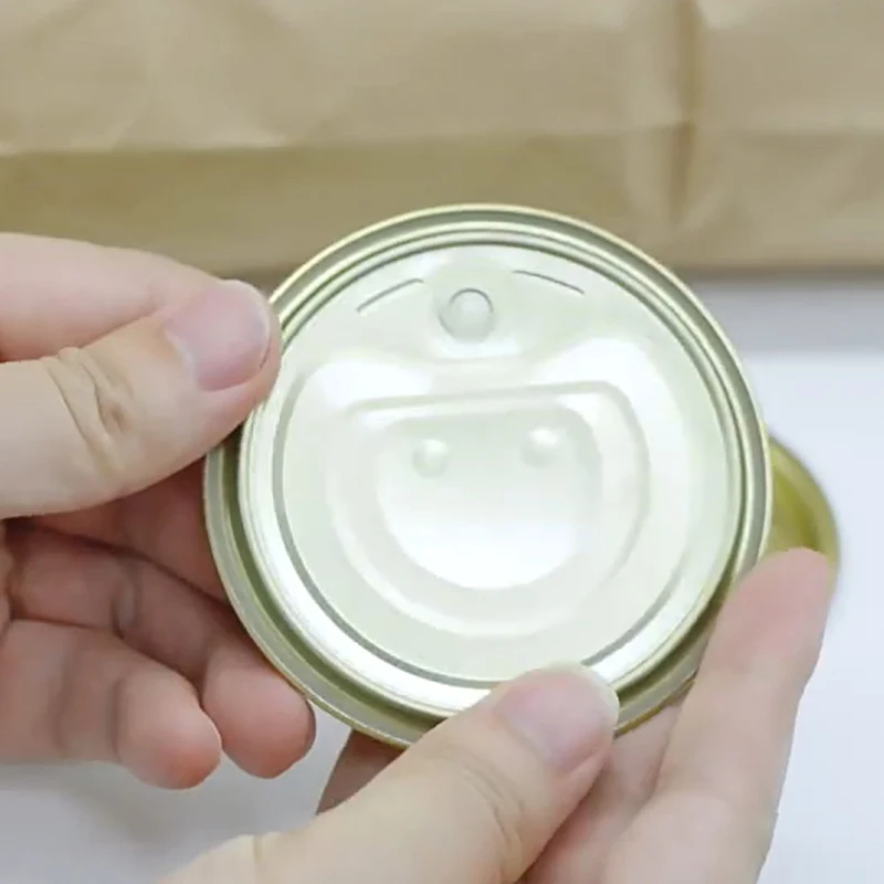 Tinplate EOE BPA Free 300# 73mm Round Tuna Fish Food Can  Easy Open End Lid