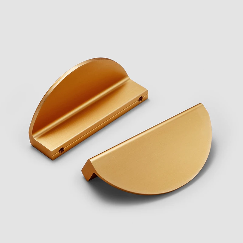 AIMINO OEM Modern Bedroom Home Furniture Hardware Half Moon Cabinet Handle Half Round Drawer Pulls Aluminum Gold Color Handle