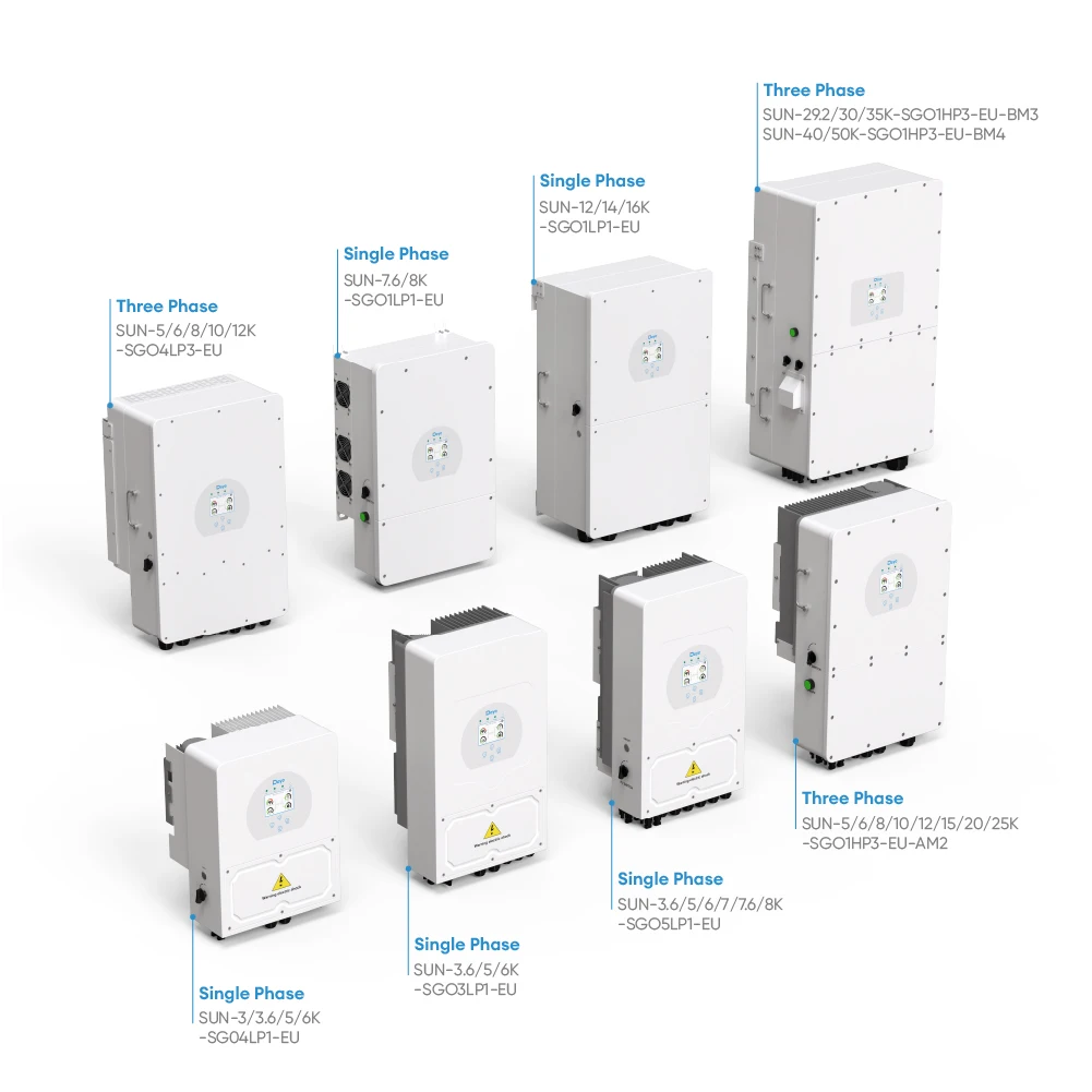 Deye Residential Three Phase Pv Inverters 5Kw 8Kw 11Kw Hybrid High Voltage Solar Inverter With Battery