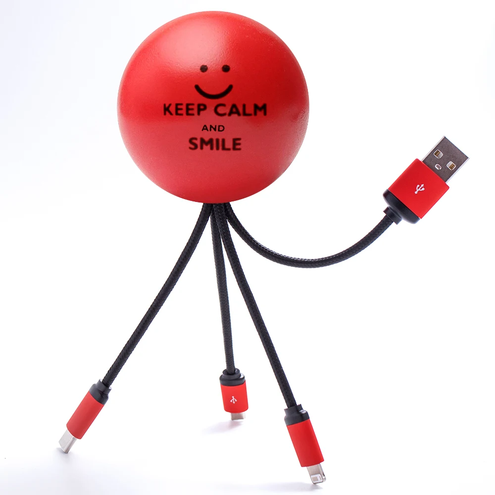 Индивидуальное портативное зарядное устройство Usb улыбка антистрессовый шар 5G Micro Type C зарядный