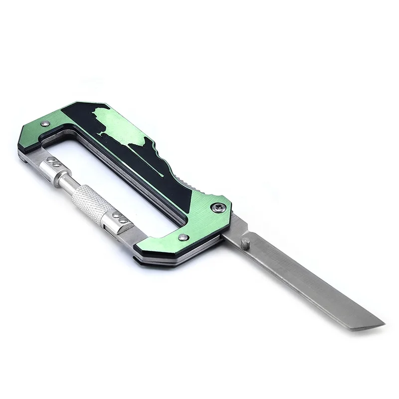 Multifunction Folding Pocket Knife Screw Carabiner Hook Knife Multi Tool Pocket Carabiner Knife