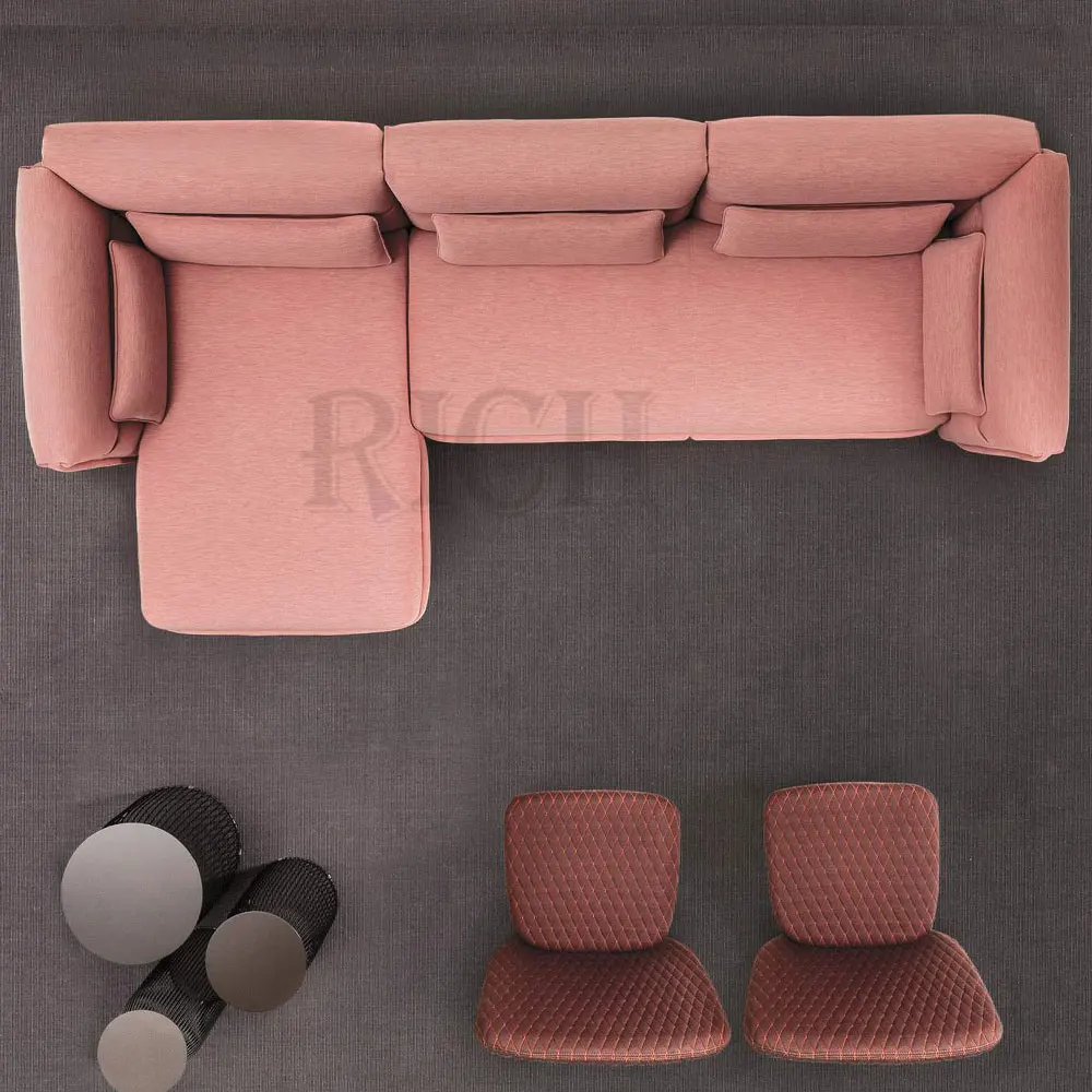 living room furniture leisure sofa with wood leg 3 seater settee upholstered Nordic sofa fabric grey settee sofa