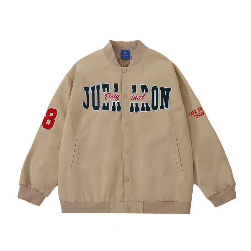 High quality wholesale spring american fashion chest towel embroidery college baseball varsity jacket for men