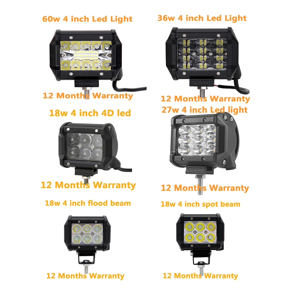 Wholesale 4Inch Led Work Light Cube LED Pod Light 60W Strobe Amber Flash Led Light Bar 4x4 Work Lamps