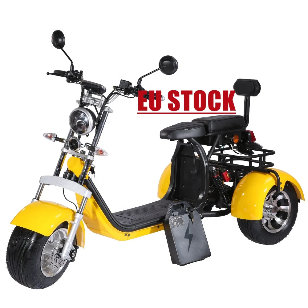 YICHEN Germany Warehouse Elektirikli Scotter Citycoco 2000w Middle Motor Motorcycle 3 Wheel Mobility Scooter for Adults