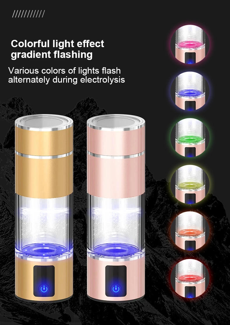 4500PPB Supersaturated Hydrogen Rich Water Cup USB/Electric Powered Cold Type  Food Grade PC ABS Bottle