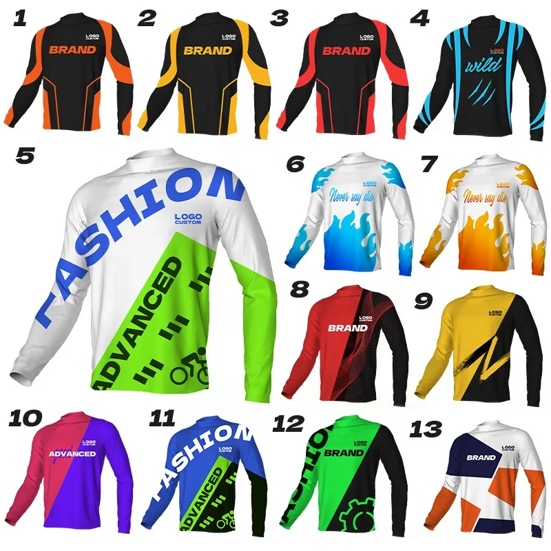 Wholesale Oem Design Motocross Jersey Long Sleeve Blank Mtb Cycling Downhill Jersey