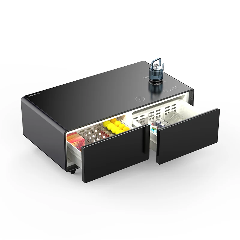 Home Smart Furniture Center Desk Smart Coffee Table With Fridge Drawers Cooling Music Speakers New Popular Coffee Tables