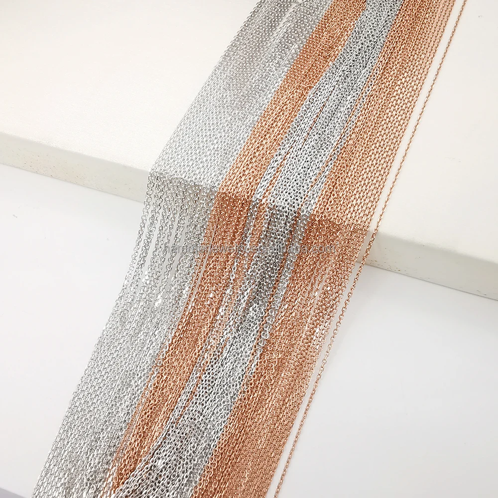 Wholesale Bulk Loose Chain 9K Solid Gold Basic Cable Chain  Sell by Meter Roll For Jewelry Making