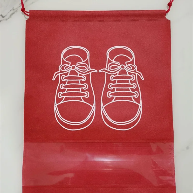2022 Hot Selling Heat Seal Custom Logo Reusable Eco Friendly Printed Dust Proof PP Non Woven Drawstring Storage Bags For Shoes