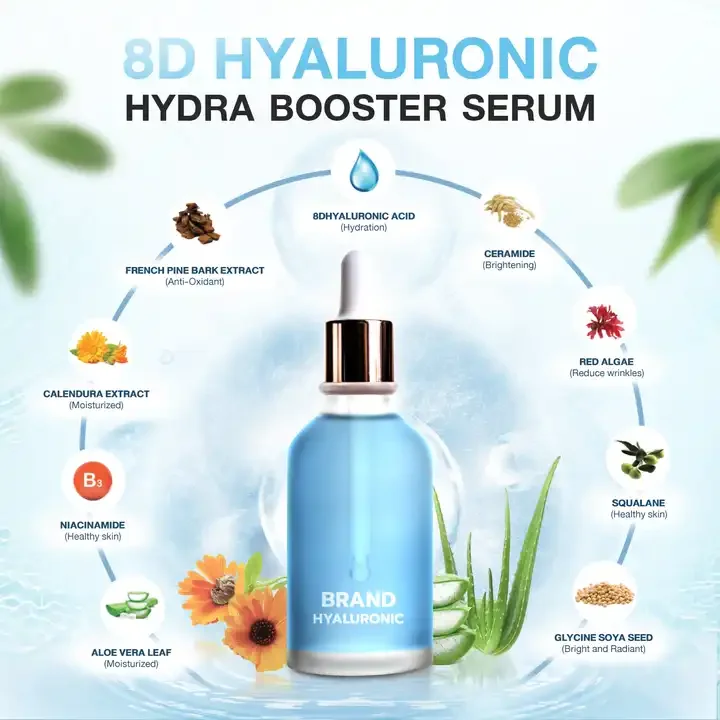 Premium Beauty Product OEM Service 8D Hyaluronic Hydra booster Serum Face Care Serum Skin Care Serum for Brightening Face