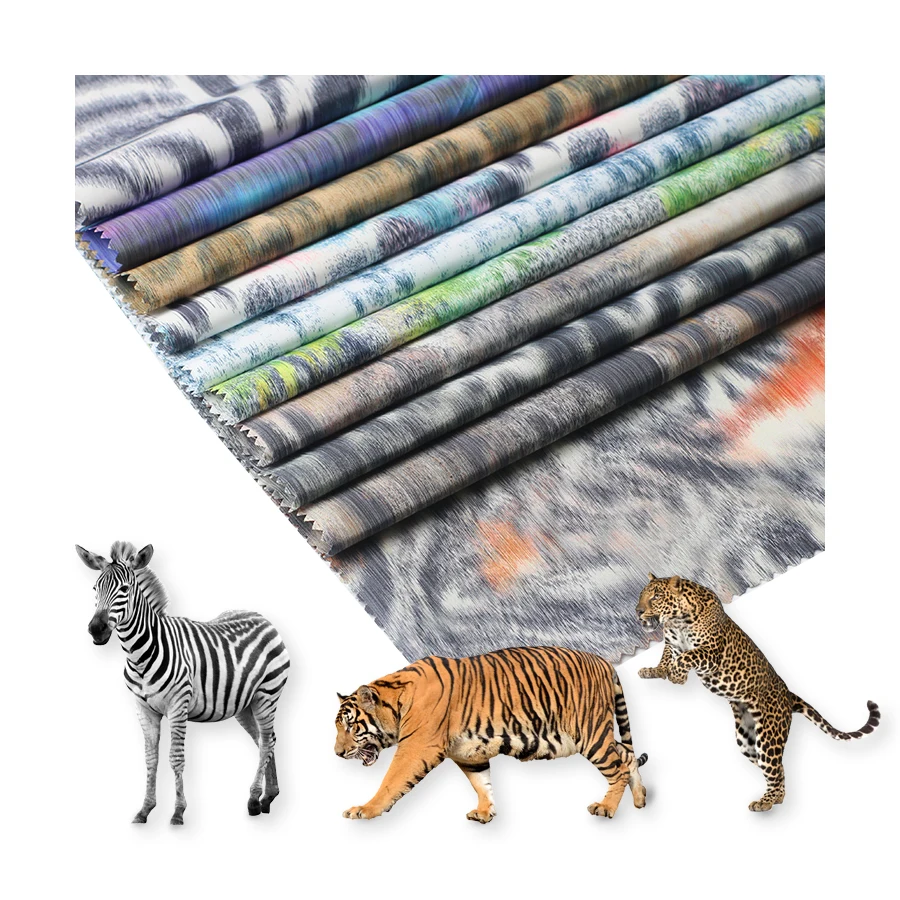 animals print fabrics for dresses 100% polyester custom printed jacket windbreaker fabric