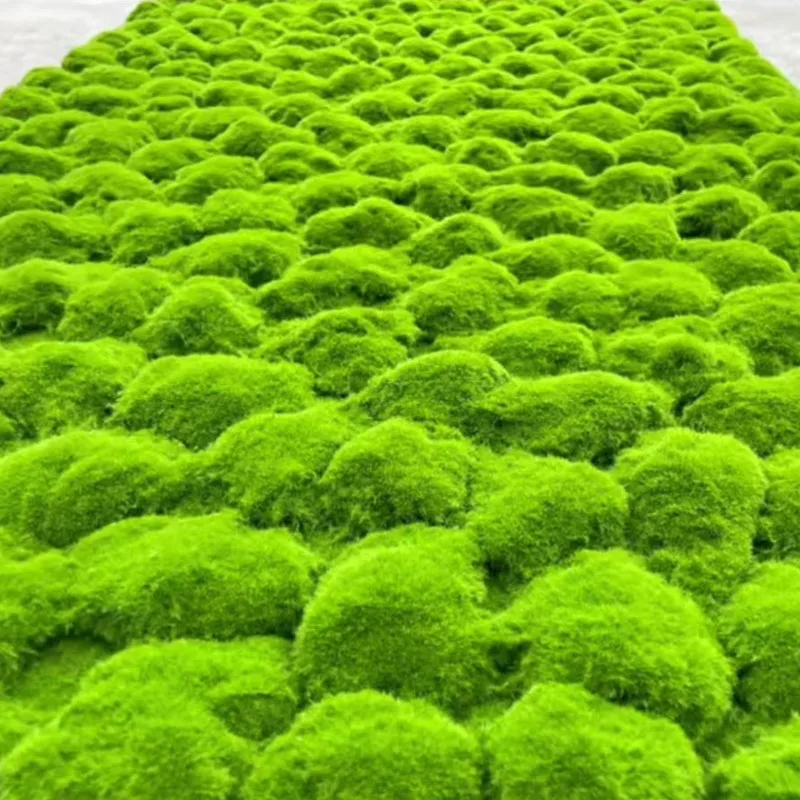 High Quality Artificial Moss Wall Panel Fake Stone Moss Wall Art Faux Moss Grass Carpet Green Plant For Home Decor