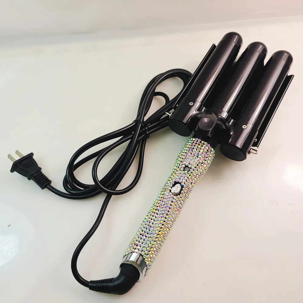 Top Seller Wholesale adjustable curling iron 25mm 3 barrel hair curler mermade mermaid hair waver 	 deutsch crimping tool