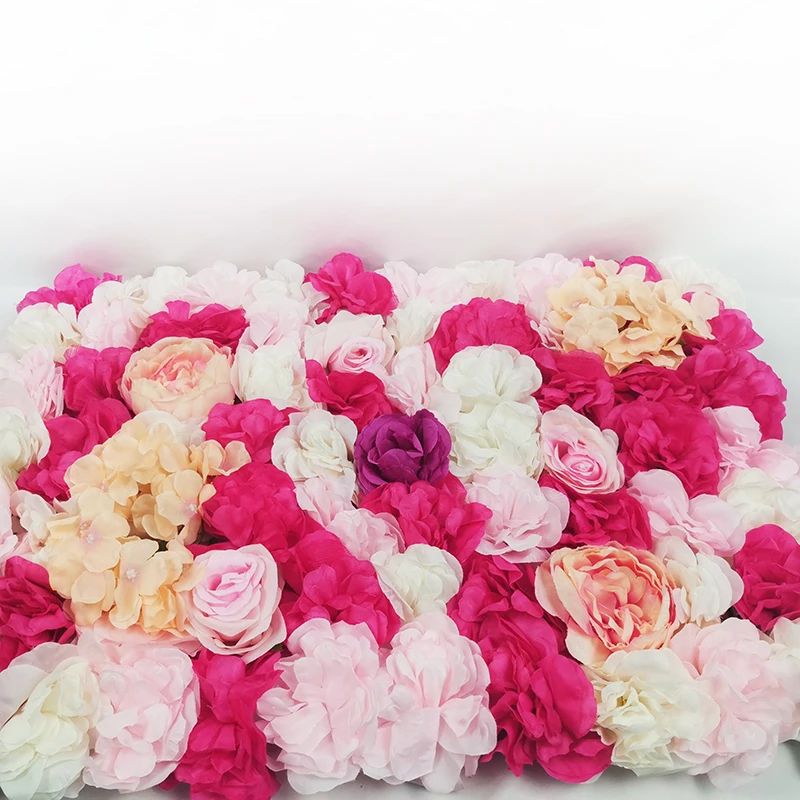 
Customized 3D Roll Up Artificial Silk Peony and Rose Flower Wall Backdrop Panel Wedding Decoration Artificial Flower Wall 