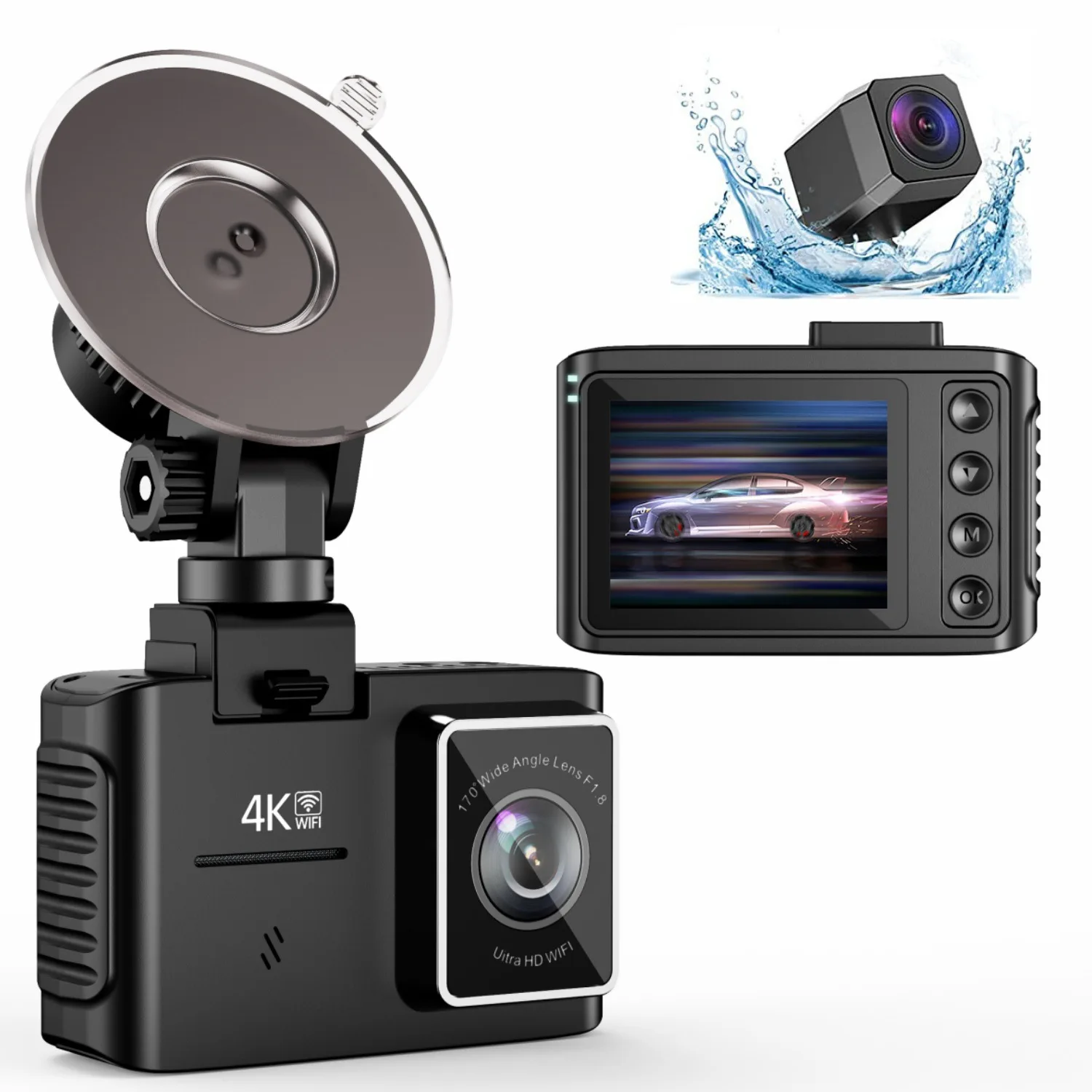 Newest Dash Cam 4K Front and Rear 1080P 5G WIFI Dual lens Car Camera Dashcam with AHD Rearview Camera GPS logger Optional