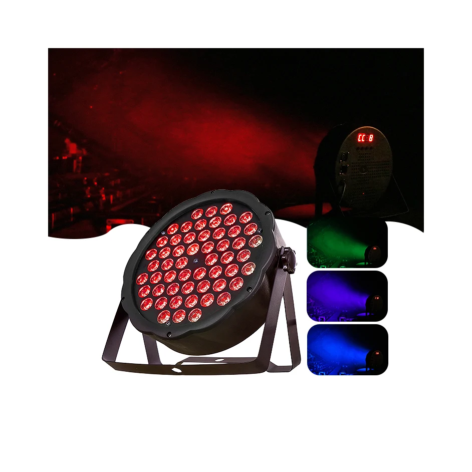 Par Light for Stages Lounges Bars 54*1W LED 3in1 Lamp Dmx512 Master-slave and Sound Activated and Auto Operation 8/10 channel