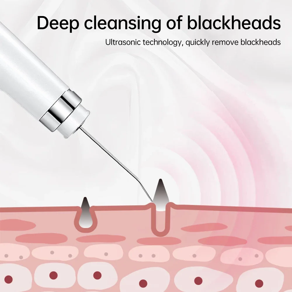 New Product Led Display Facial Ultrasonic Scrubber Acne Pore Face Sonic Beauty Care Skin Scrubber Spatula