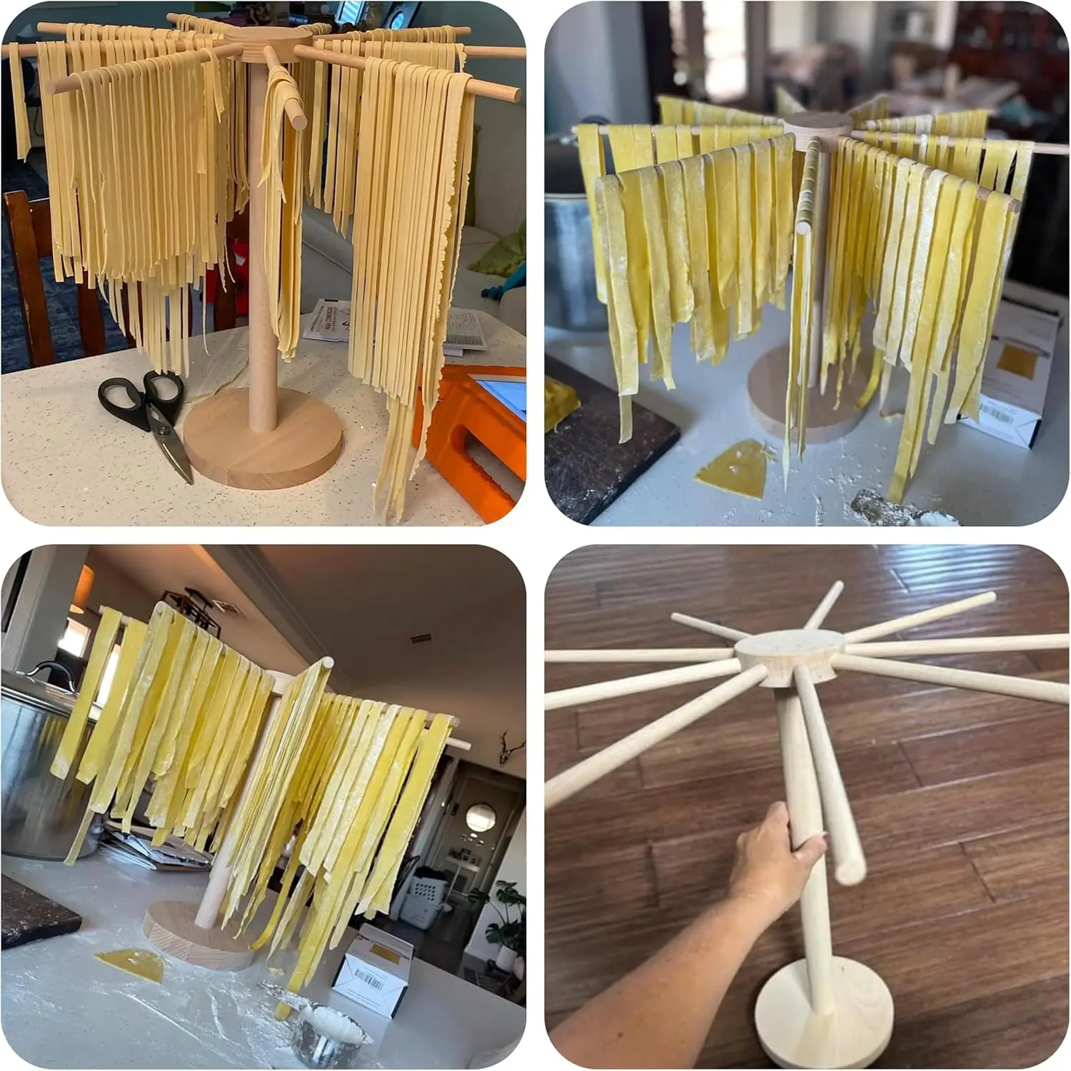 LOW MOQ Efficient Lightweight Bamboo Pasta Drying Rack For home kitchens