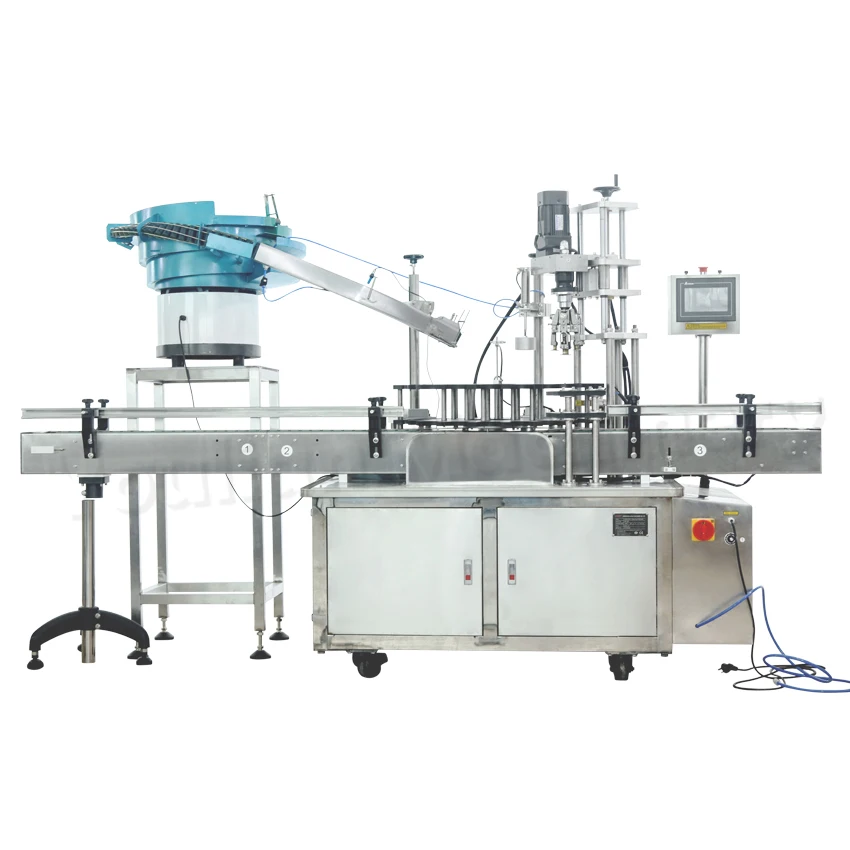 HC-50 Automatic Piston Rotary Wine Bottle Aluminium Cap Ropp Sealing Capping Machine with Cap Feeder