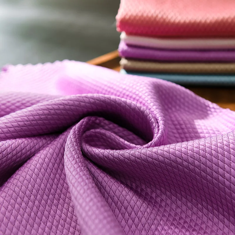 Super Absorbent Scratch Free Lint Kitchen Washcloth Free Fish Scales Design Microfiber Glass Cleaning Cloth for Window Dish Car