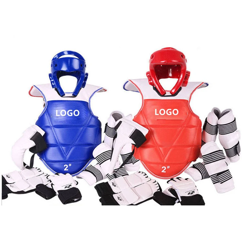 Aji Free Fighting Kids Forearm Leg Face Mask Knuckle Guard Baby Boxing Set Taekwondo Protection Sports Protective Gear