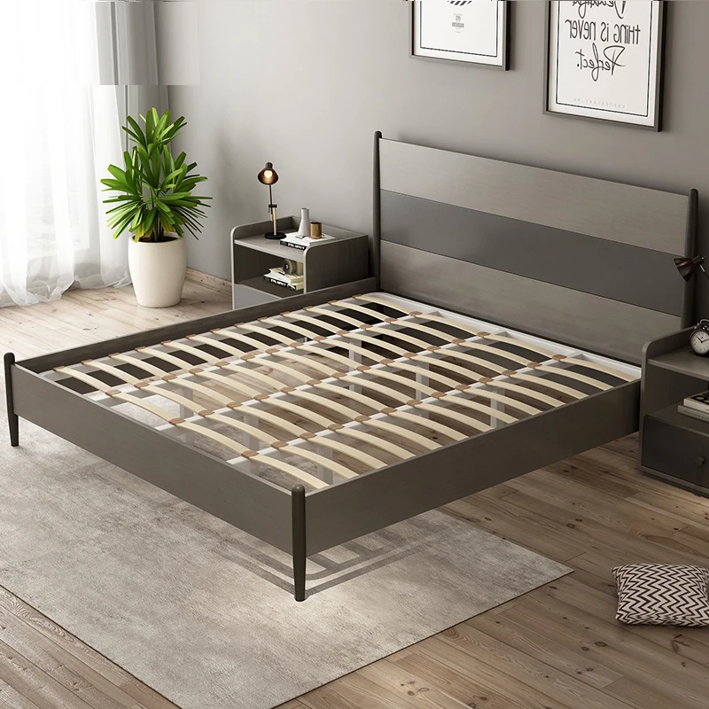 cheap home bedroom furniture modern MDF wooden double single simple solid wood runner easy assemble design soft fabric bed