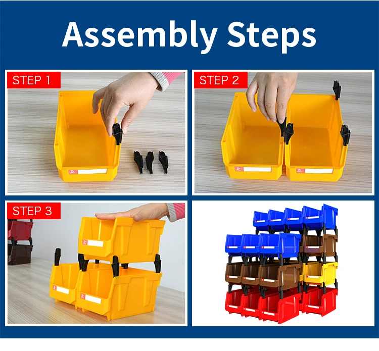 
Openning Wrokshop Spare Plastic Storage Stack Parts Tool Bin Small Parts Storage Organizer Box 
