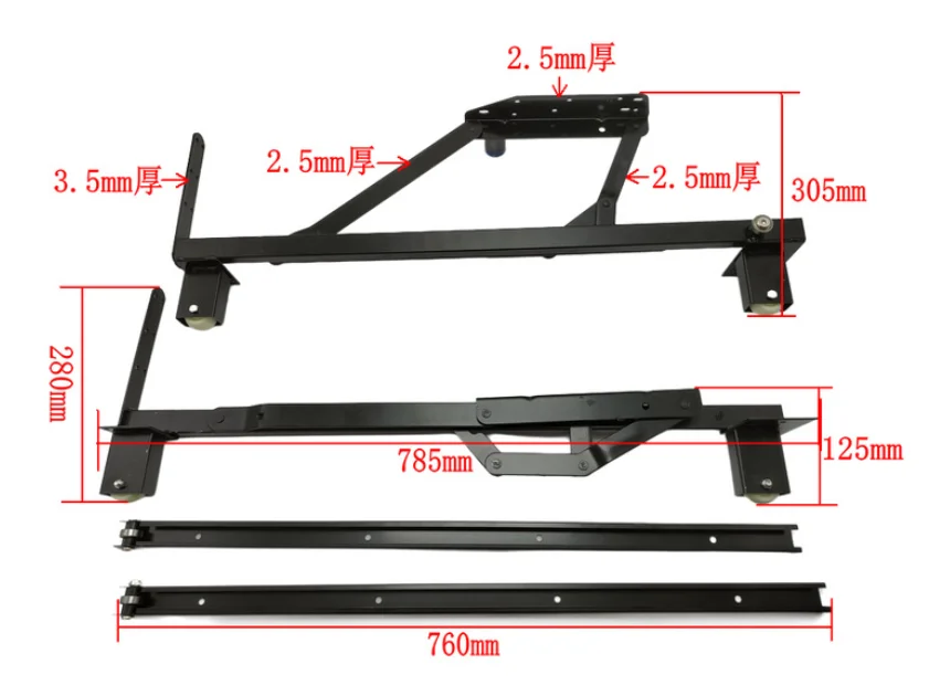 Sofa function hinge with chute drawer hinge folding support frame sofa bed furniture hardware accessories