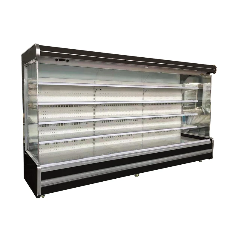 Curtain Cabinet Fruit Fresh-Keeping Refrigerator Air Cooled Display Cabinet Vertical Commercial Beverage Vegetable Cabinet