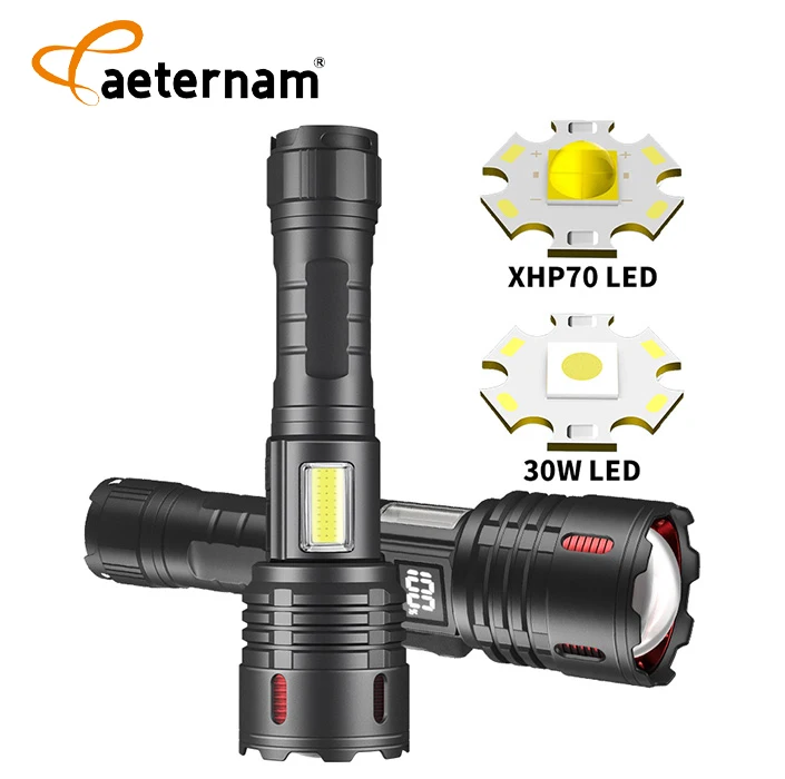 aeternam p70 white laser cutter design tail magnet zoomable power bank waterproof torch light rechargeable usb led flashlight
