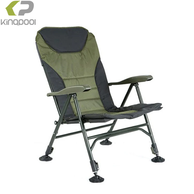 Kingpool Portable Outdoor Folding Beach Fishing Bed Chair Feeder Lightweight Hiking Camping Fishing Tackle Lounge Chairs Carp