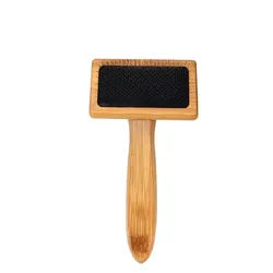 Dog Grooming Professional Brush Comb Safe Wood Pet Comb Stainless Steel Rounded Teeth Pin Prevents Knots Mats