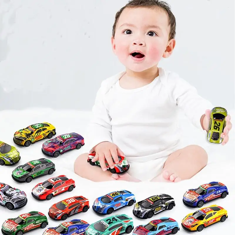 50Pcs Metal Cars And 2 Monster Trucks Set Metal Diecast Car Toys Hobby Models Hotwheels Cars Model With Green Box Container