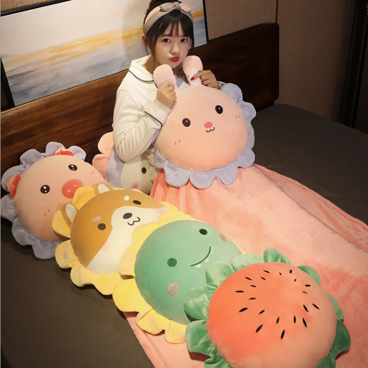 Spring summer Animal Blanket Hand Plush Pillow lovely Cushion with wholesale price