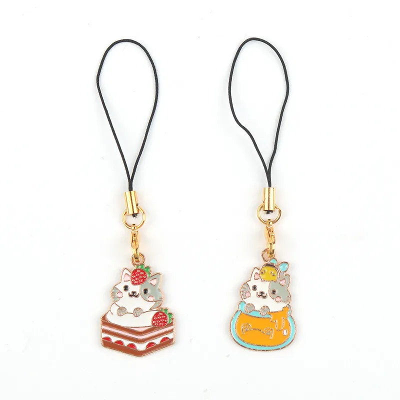 New Kawaii Lucky Cat Lovely Car Hanger Keychain Phone Pendant Charm Accessory Keychain For Children Couples Gifts