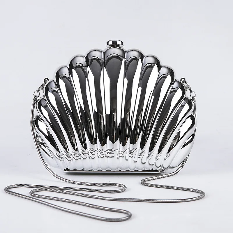 Guangzhou fashion acrylic hard shell gold silver clutch evening bag for lady