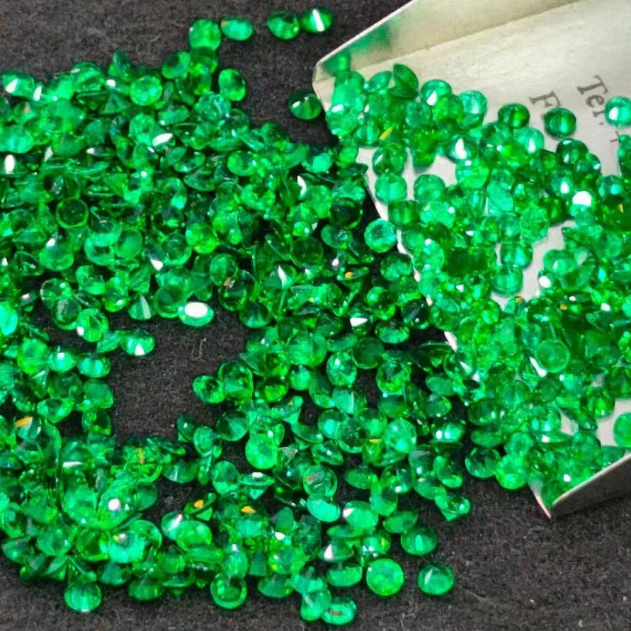 Emerald round shape 0.8mm-3.0mm genuine zambian green loose gemstone good quality natural emerald